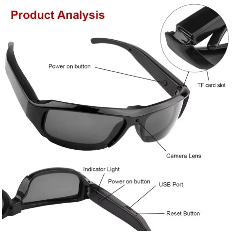 WEARABLE HD 1080P MINI GLASSES CAMERA