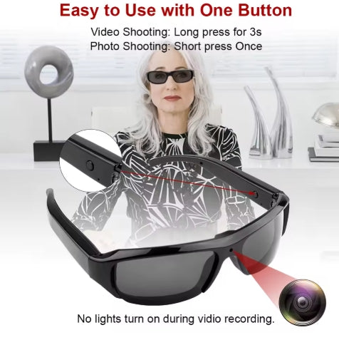 WEARABLE HD 1080P MINI GLASSES CAMERA