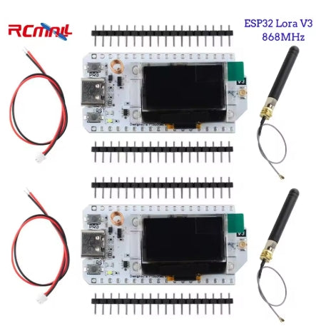 2PCS HELTEC LORA32 V3 868MHZ  DEVELOPMENT BOARD + 0.96 INCH OLED DISPLAY (BT+WIFI LORA KIT FOR ARDUINO IOT MESHTASTIC)